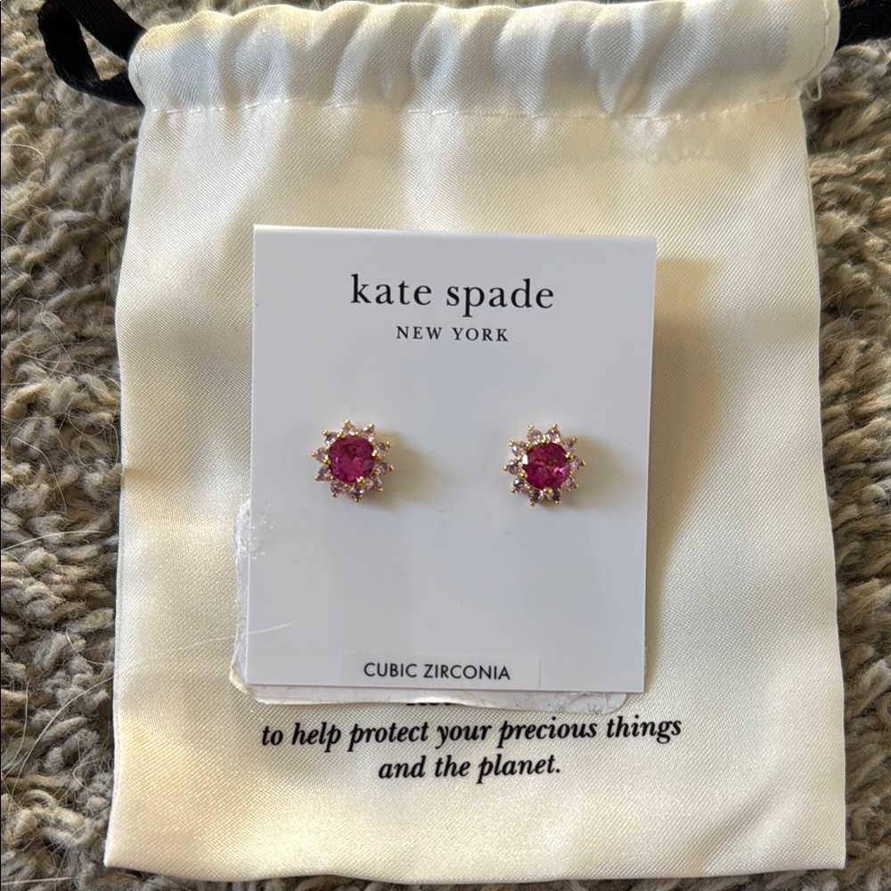 Kate Spade Pink Cubic Zirconia Earrings